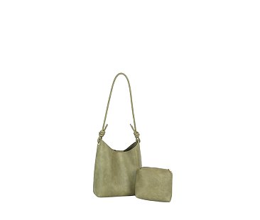 Knotted Handle 2-in-1 Bucket Shoulder Bag
