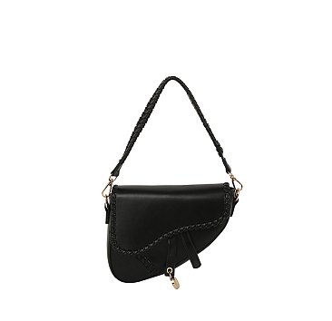 Stitch Flap Saddle Shoulder Bag