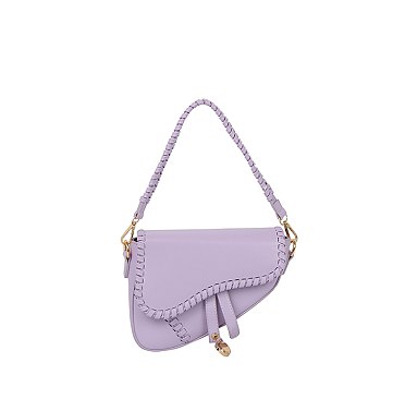 Stitch Flap Saddle Shoulder Bag