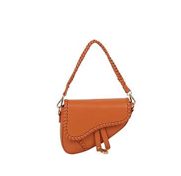 Stitch Flap Saddle Shoulder Bag