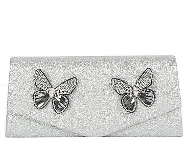 Glitter Butterfly Clutch Evening Bag