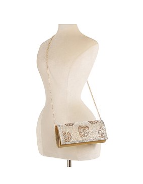 Rhinestone Rose Clutch Evening Bag