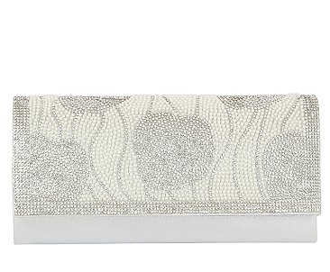 Rhinestone Rose Clutch Evening Bag