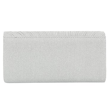 Metallic Satin Envelope Clutch Evening Bag