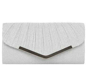 Metallic Satin Envelope Clutch Evening Bag