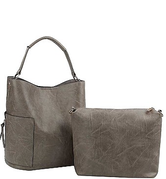 STYLISH 2 IN 1 SHOULDER SATCHEL WITH LONG STRAP JYF-0287