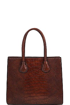 3 IN 1 CROCO PATTERN TOTE CROSSBODY SET