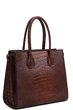 3 IN 1 CROCO PATTERN TOTE CROSSBODY SET