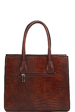 3 IN 1 CROCO PATTERN TOTE CROSSBODY SET