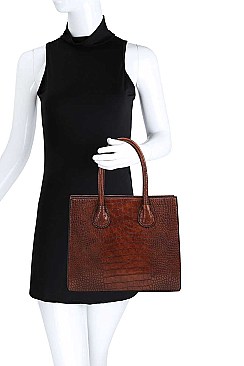3 IN 1 CROCO PATTERN TOTE CROSSBODY SET