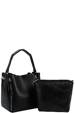 2IN1 SIDE ZIPPER EXPANDABLE SATCHEL WITH LONG STRAP