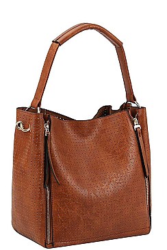 2IN1 SIDE ZIPPER EXPANDABLE SATCHEL WITH LONG STRAP