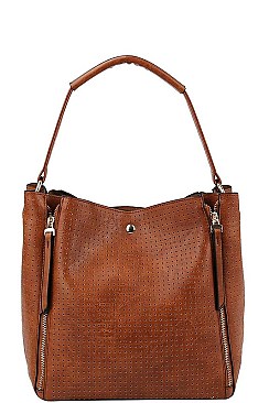 2IN1 SIDE ZIPPER EXPANDABLE SATCHEL WITH LONG STRAP