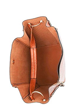 2IN1 SIDE ZIPPER EXPANDABLE SATCHEL WITH LONG STRAP