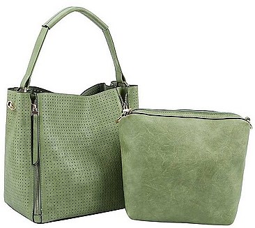 2IN1 SIDE ZIPPER EXPANDABLE SATCHEL WITH LONG STRAP