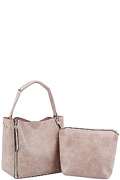 2IN1 SIDE ZIPPER EXPANDABLE SATCHEL WITH LONG STRAP