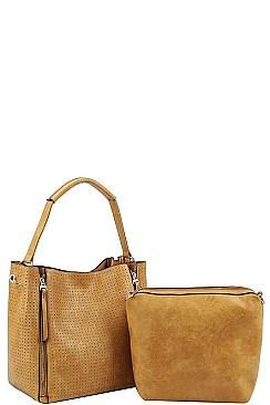 2IN1 SIDE ZIPPER EXPANDABLE SATCHEL WITH LONG STRAP