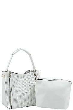 2IN1 SIDE ZIPPER EXPANDABLE SATCHEL WITH LONG STRAP