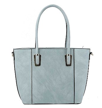 2IN1 TRENDY PLAIN DESIGN TOTE WITH MATCHING BAG SET