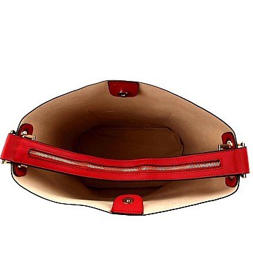 TALL CHECKERED SIDE POCKET ACCENT HOBO BAG