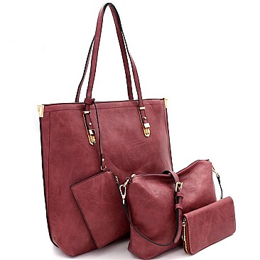 4 in 1 Tall Shopper Tote Wallet SET