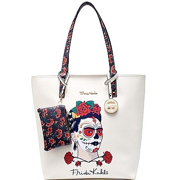 Posh Frida Kahlo Skull Tall Tote