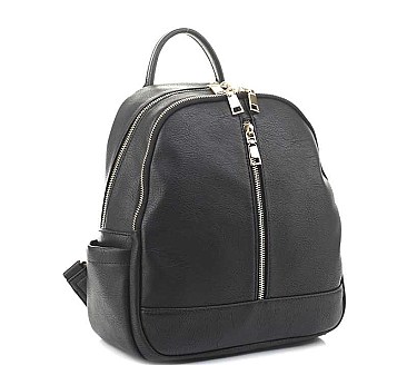 TRENDY PLAIN ZIPPER BACKPACK