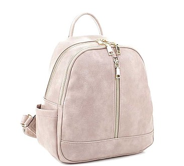 TRENDY PLAIN ZIPPER BACKPACK