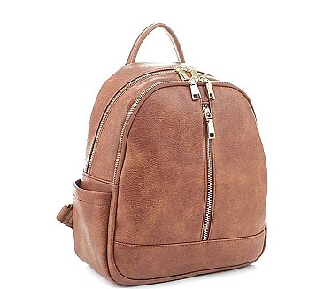TRENDY PLAIN ZIPPER BACKPACK
