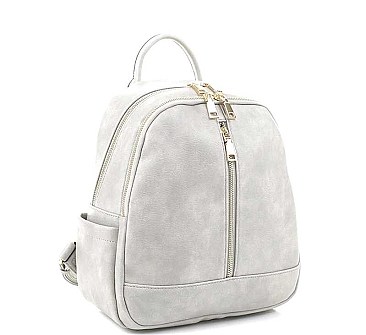 TRENDY PLAIN ZIPPER BACKPACK