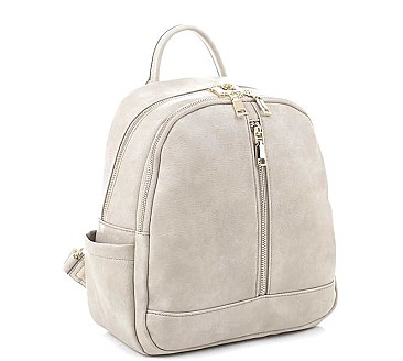 TRENDY PLAIN ZIPPER BACKPACK