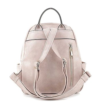 TRENDY PLAIN ZIPPER BACKPACK