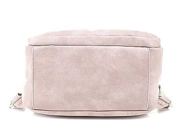 TRENDY PLAIN ZIPPER BACKPACK