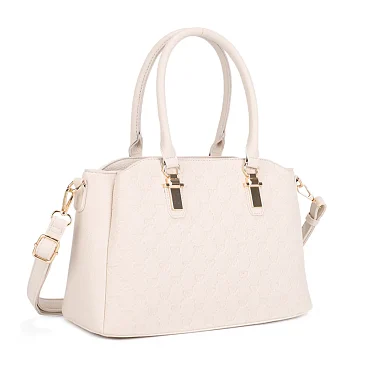 Embossed Multi-Compartment Satchel Bag
