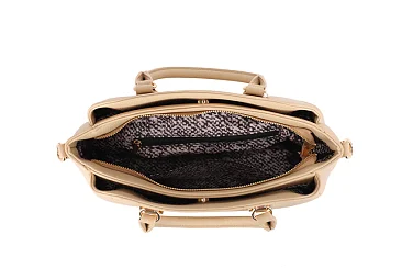 Embossed Multi-Compartment Satchel Bag