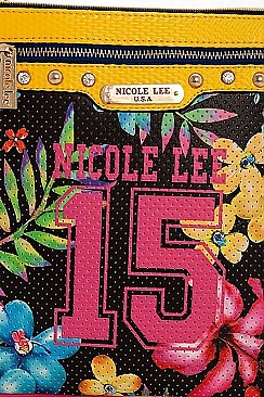 NICOLE LEE MESH TROPICAL PRINT CROSS BODY BAG