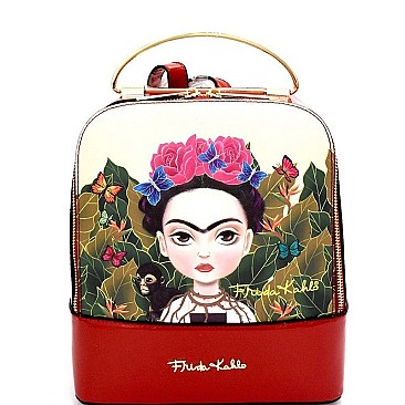 Metal Handle Authentic Cartoon Version Frida Kahlo Backpack