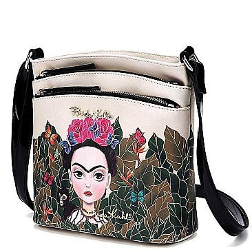 FRIDA KAHLO JUNGLE SERIES CROSSBODY MESSENGER BAG