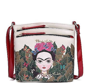FRIDA KAHLO JUNGLE SERIES CROSSBODY MESSENGER BAG