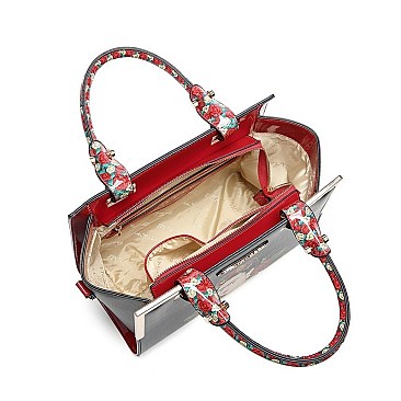 2-Way Authentic Frida Kahlo Flower Theme Wing Satchel