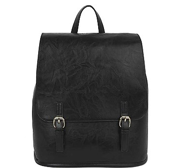 MODERN PLAIN BUCKLE DESIGN BACKPACK
