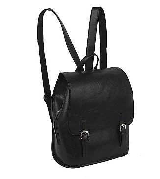 MODERN PLAIN BUCKLE DESIGN BACKPACK