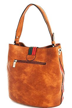 Classy Smooth PU Leather Fashion Chic Tasseled Hobo Bag JY-FN-0002