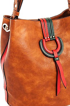 Classy Smooth PU Leather Fashion Chic Tasseled Hobo Bag JY-FN-0002
