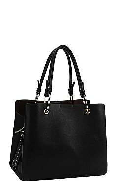 STYLISH SMOOTH PU LEATHER DESIGNER SATCHEL WITH LONG STRAP JY-FN-0006
