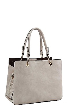 STYLISH SMOOTH PU LEATHER DESIGNER SATCHEL WITH LONG STRAP JY-FN-0006