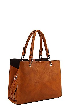 STYLISH SMOOTH PU LEATHER DESIGNER SATCHEL WITH LONG STRAP JY-FN-0006