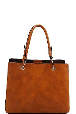 STYLISH SMOOTH PU LEATHER DESIGNER SATCHEL WITH LONG STRAP JY-FN-0006