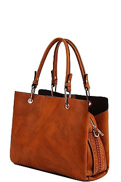 STYLISH SMOOTH PU LEATHER DESIGNER SATCHEL WITH LONG STRAP JY-FN-0006