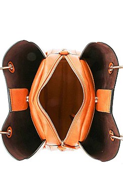 STYLISH SMOOTH PU LEATHER DESIGNER SATCHEL WITH LONG STRAP JY-FN-0006